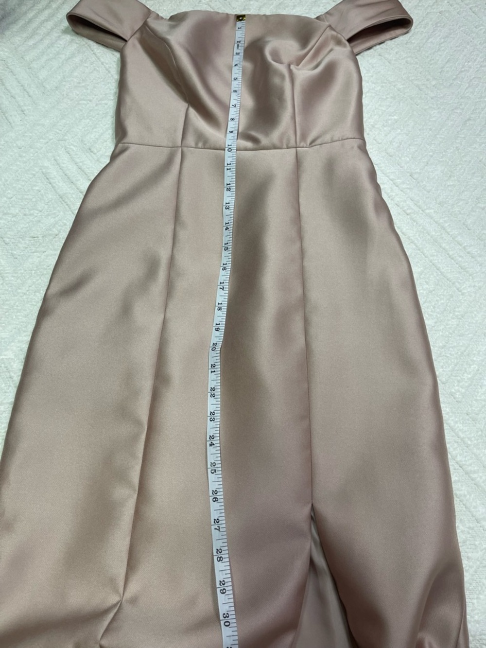ALFRED SUNG Off-Shoulder Prom Dress in Tan - Size 0 - Picture 14 of 16